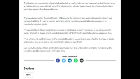 Russia Legalizes Piracy In Response To Sanctions