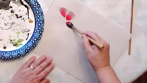 Karen and Grace Paint Colored Flowers Lesson 3