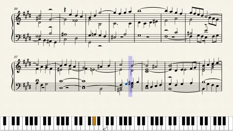 Bach Fugue IV BWV 849 WTC I (with sheet music, noten)