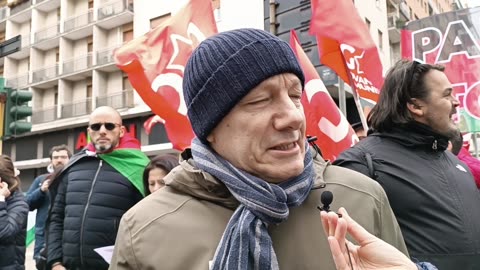 Intervista a Matteo Prencipe (PRC)- Manifestazione nazionale a Milano contro la guerra - 24 febbraio