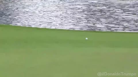 Trumps spectacular golf shot