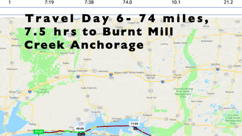 Great Loop Travel Days 4-6 Ingram Bayou, Navarra Beach, Burnt Mill Creek
