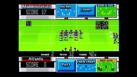 Madden93 (Sega Genesis) Atlanta vs Madden Greats Part2