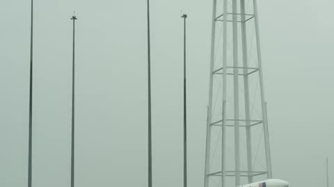 Antares rocket raised on launch pad