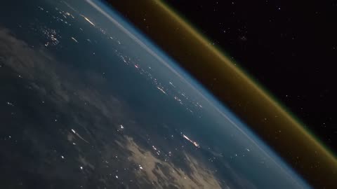 Rocket launch as seen from space station