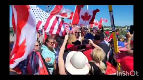 Canada-U.S.A. Weekly Border Meet For Freedom - Peace Bridge