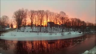 2/22 Maine Winter Sunrise Reflecting Off a Stream
