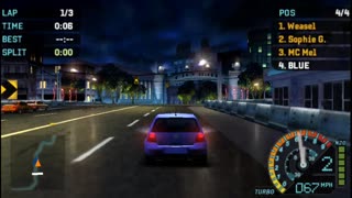 NFS Underground Rivals - Novice Circuit Race 3 Bronze Difficulty 4th Try(PPSSP HD)
