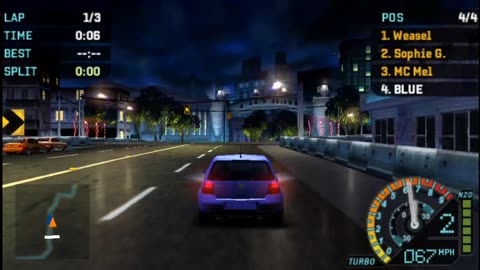 NFS Underground Rivals - Novice Circuit Race 3 Bronze Difficulty 4th Try(PPSSP HD)