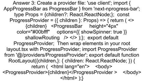 How to build a ProgressBar in Nextjs in the new App Router