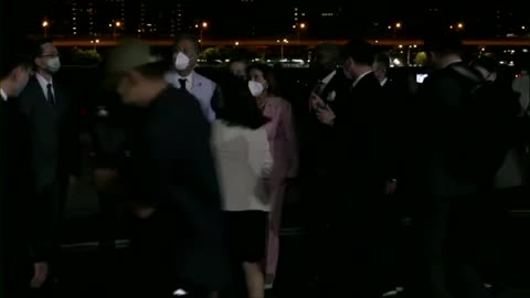 House Speaker Nancy Pelosi arrives in Taiwan