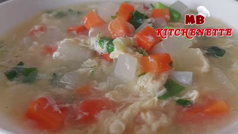 Lets turns out the secret of Cantonese Carrots Radish and egg soup! Easy delicious healthy recipe