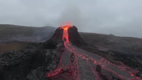 Volcano in Iceland LIVE | Drone Shot | Close up footage