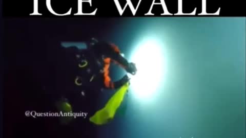 Ice wall viewed underwater...