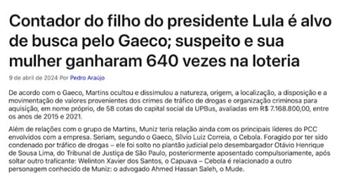 Ligação cabulosa ou mais uma ‘coincidência’? Lulinha e o PCC.