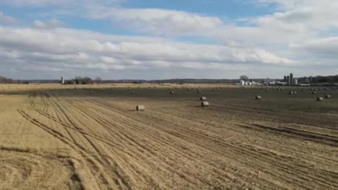 Hyperlapse hay bales November Wisconsin