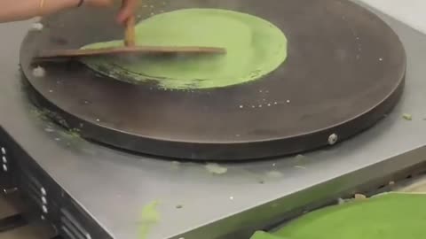 Matcha pancakes on the streets of Japan, amazing