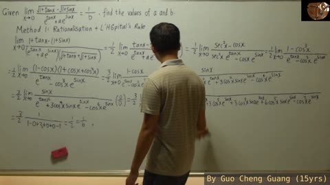 (284)15岁郭承光用英文开讲《微积分中的极限计算方法》