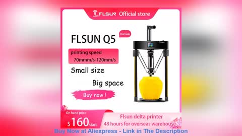 ✅ Flsun 3D Printer Q5 Delta TMC 2208 Silent Driver Auto-Level Sensor TFT 32Bits Board Kossel Metal