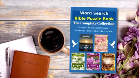 Word Search Bible Puzzle Book: Genesis + Psalms and Hymns + Proverbs + Illustrated + Revelation
