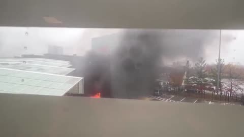 Car Explodes at the Rainbow Bridge Near Niagara Falls