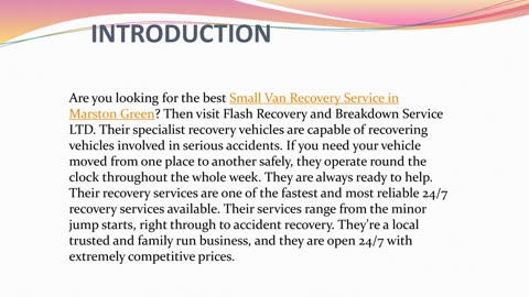 Best Small Van Recovery Service in Marston Green