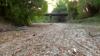 Indonesian villagers dig up dry river bed in drought