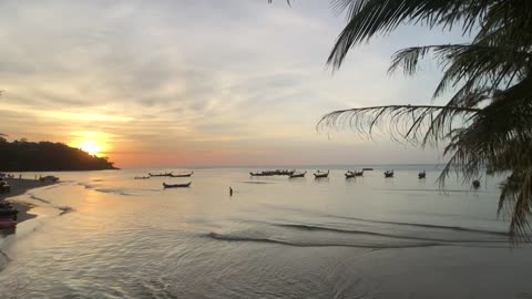 Sunset in a calm beach