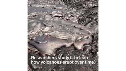 How geologists colleat lava samples from volcanoes