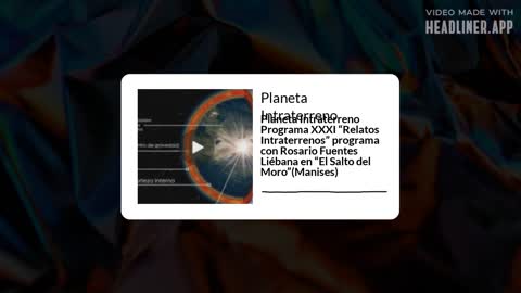 Planeta Intraterreno Programa XXXI “Relatos Intraterrenos”