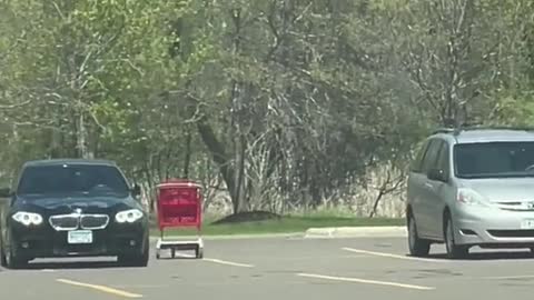 shopping cart going for ride by itself