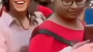 Crazy dance in public place