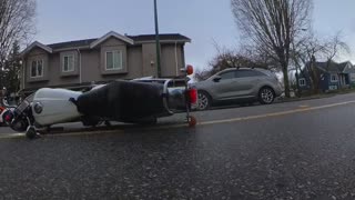 Motorcyclist Crashes After Car Cuts Him Off