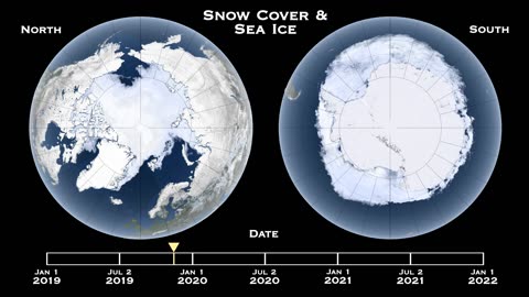 Visualization showing the changes in snow cover and sea .