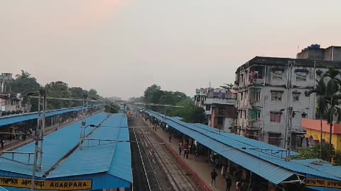 Local train passing in slow motion.