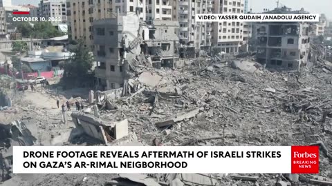 Drone Footage Reveals Extent Of Damage To Gaza's ar-Rimal Neighborhood Following Israeli Strikes