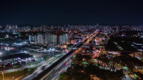 Sao Paulo City, Brazil at night in HD