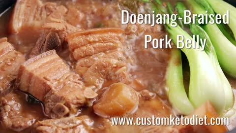 Keto Doenjang-Braised Pork Belly