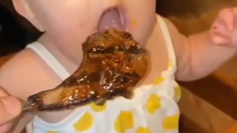 Baby Hilarious Reaction On Eating