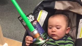 Baby Loves Light Saber