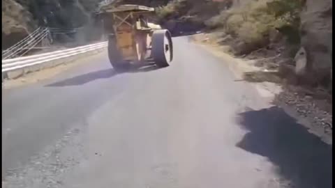 Road Roller Wheel Unscrewed While the Road Roller Going Somewhere,then What's Happening
