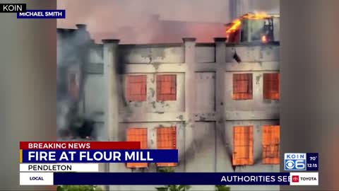 PENDLETON OREGON FLOUR MILL BURNS DOWN