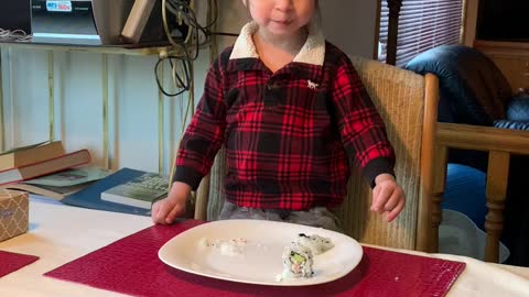 Toddler’s way of eating sushi