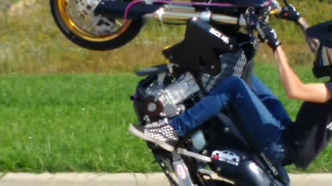 Wheelies on a Harley