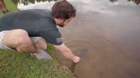 Huge Bass bank fishing in loaded abandoned golf course ponds!!!!