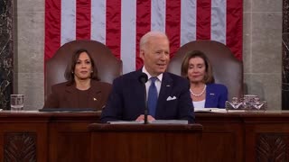 Chants of "Build the wall!" can be heard after Biden mentions the need to secure the border