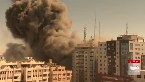 Israel bombed the evacuation tower in Gaza, which houses the press offices#Arabic