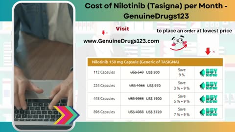 Cost of Nilotinib (Tasigna) per Month - GenuineDrugs123