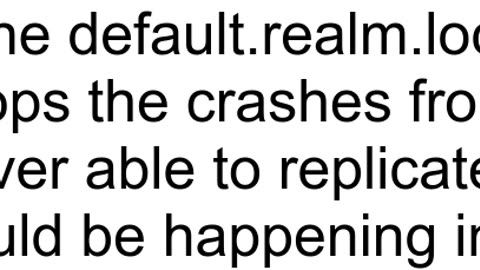 iOS crash Unable to open a realm at Path