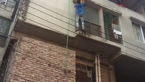 Kitty Rescued from Precarious Position